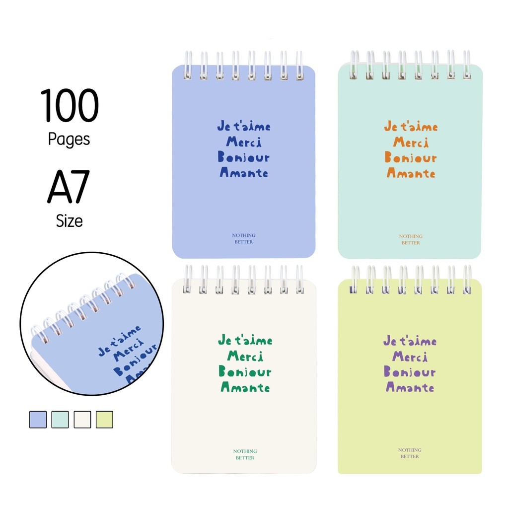 NOTEBOOK BUKU TULIS MINI NOTES RING A7 LUCU DELI L98100 SOUVENIR MEMO NOTEPAD