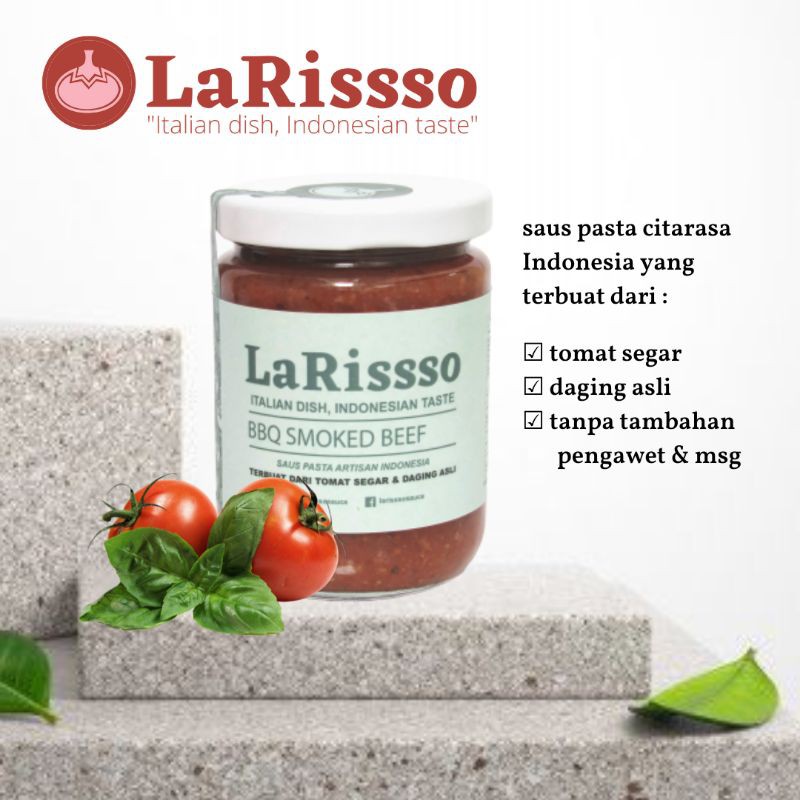 

Saus Pasta BBQ Smoked Beef LaRissso kemasan jar 250gr