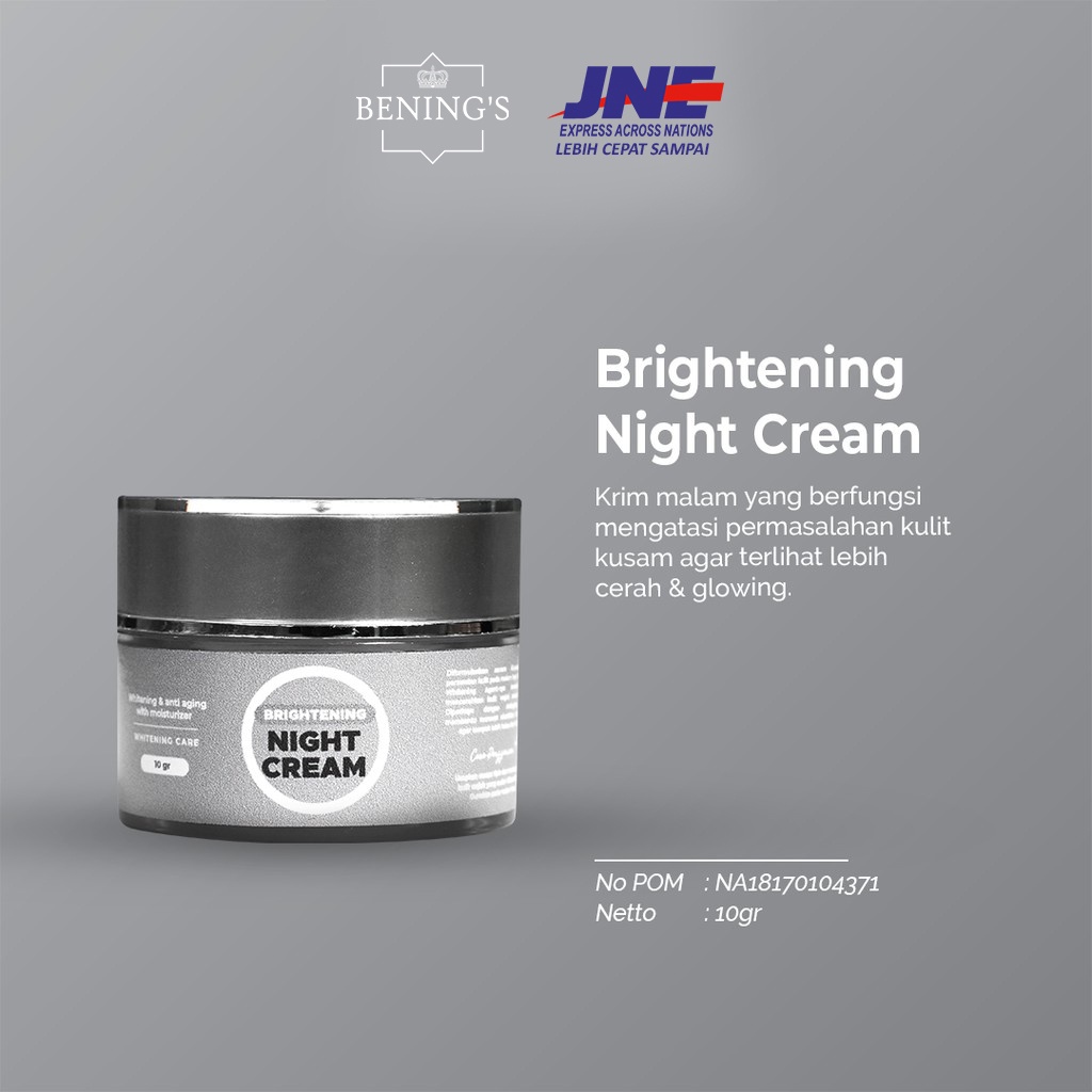 Brightening Night Cream Benings Skincare by Dr Oky (Benings Clinic) Niacinamide, Alpha-Arbutin