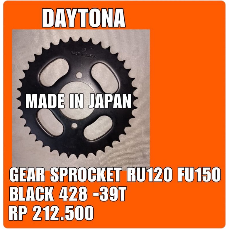 GEAR GIR DAYTONA BLACK SATRIA120/FU150 428-39T MADE IN JAPAN