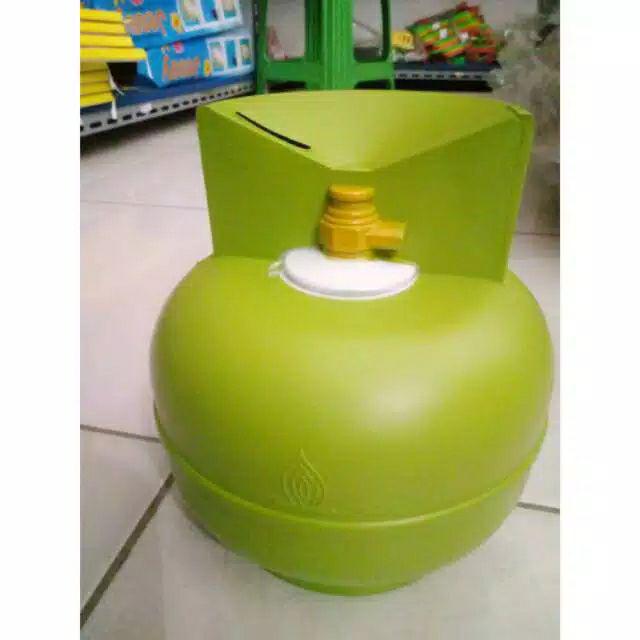 Celengan Plastik Model Tabung Gas LPG Elpiji 3Kg Unik Murah-Tabung Gas