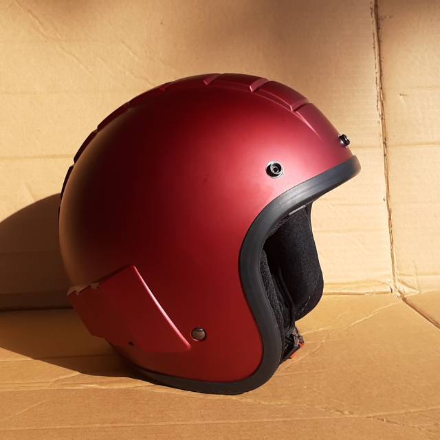 Helm Robot Merah Maroon Dop