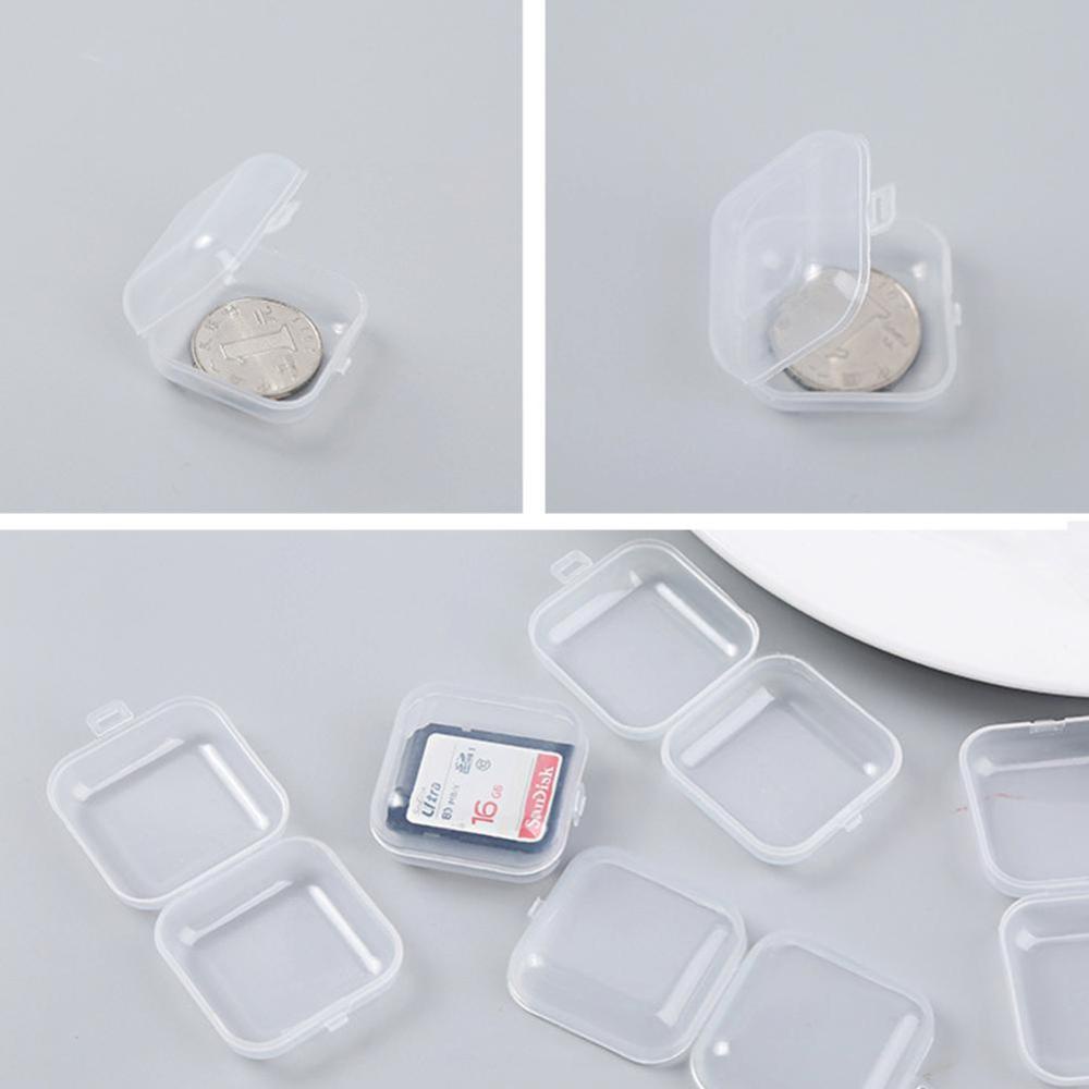 Timekey Kotak Penyimpanan Perhiasan / Tablet / Pil / Memory Card Mini Bahan Plastik Ukuran 3.5x3.5cm C8H3