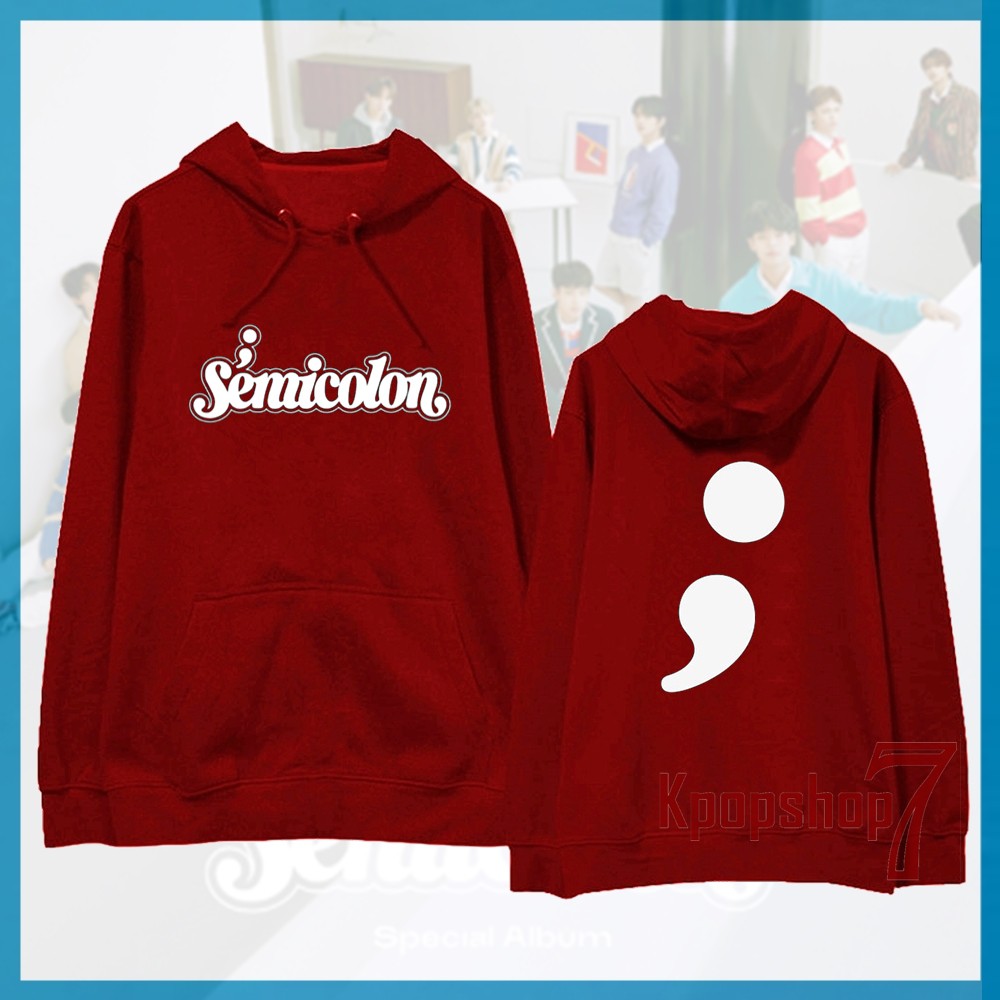 Jaket seventeen hoodie seventeen semicolon