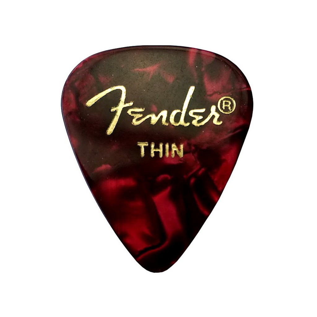 Fender Celluloid Pearl Red Pick Gitar - Thin / Medium / Heavy