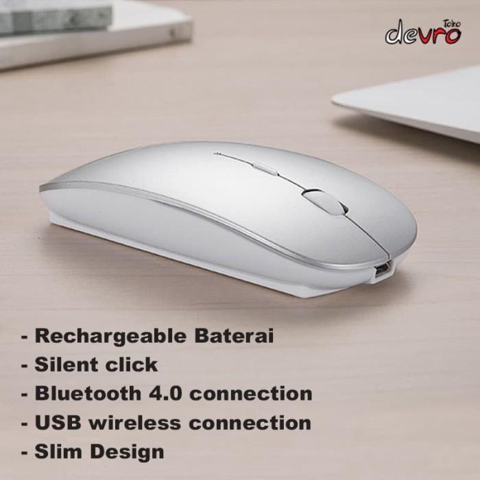Mouse Bluetooth 4.0 Rechargeable Silent klik - Mouse wireless - M8120G Best Seller