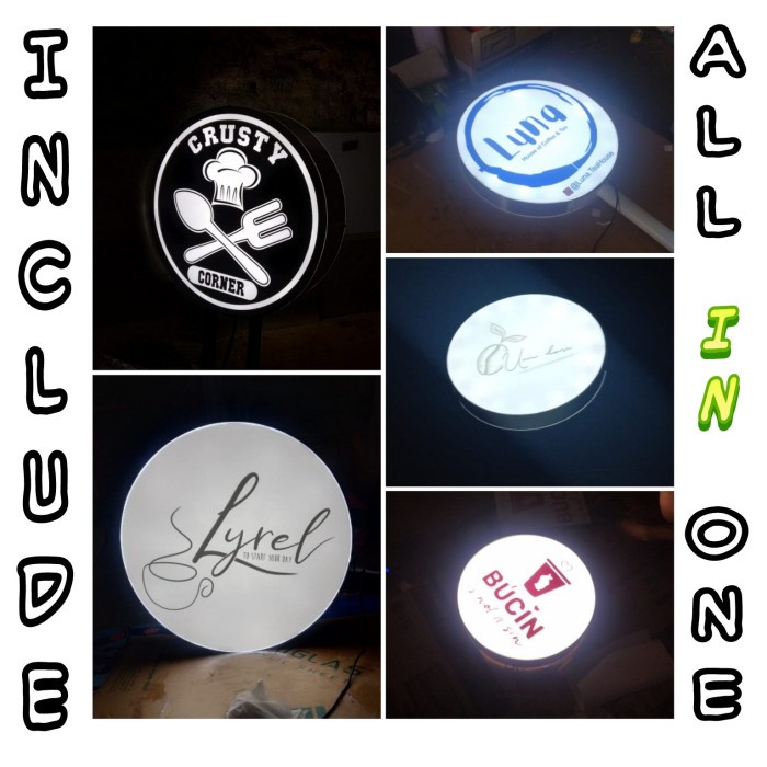 Jual Neon Box Bulat 40 Cm - Neon Box 30Cm