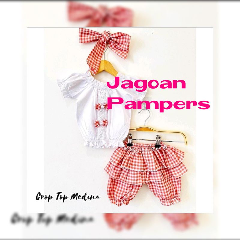 Crop Top Medina / Baju Bayi utk 0-6 bulan / Jagoan Pampers