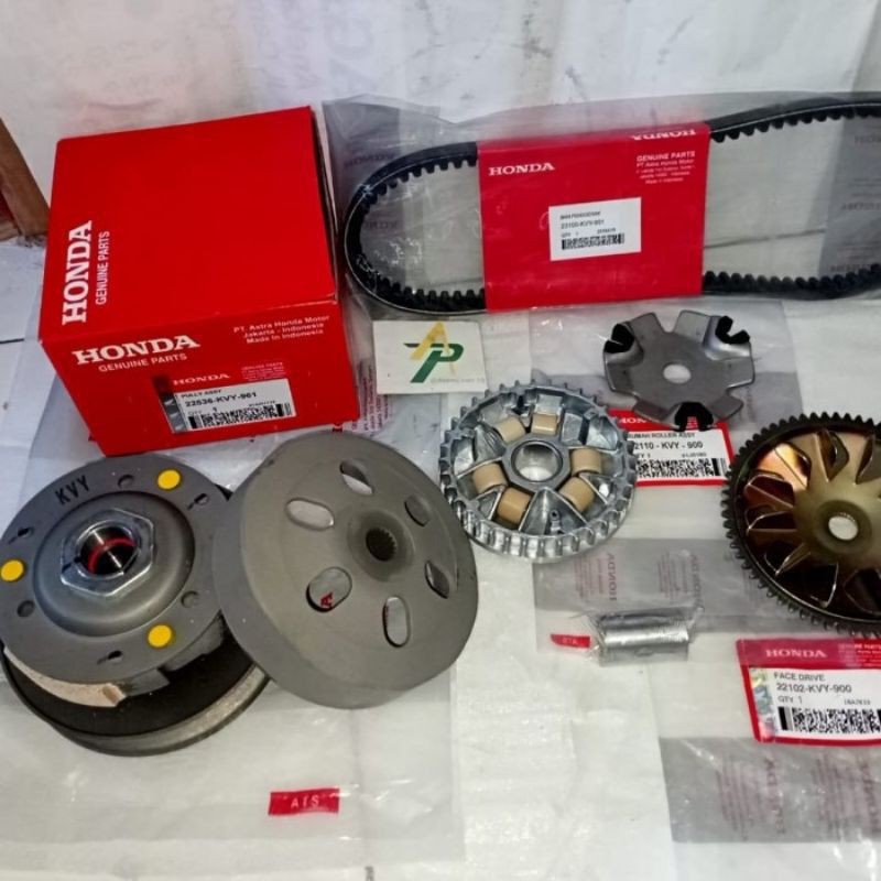 (Paket komplit CVT) 1 set paket hemat Honda Beat Karbu, Scoopy karbu, Spacy Karbu KVY ORI HGP