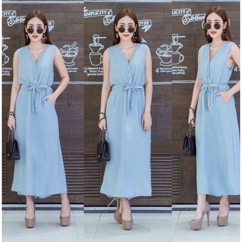 long dress denim / kanaya dress l