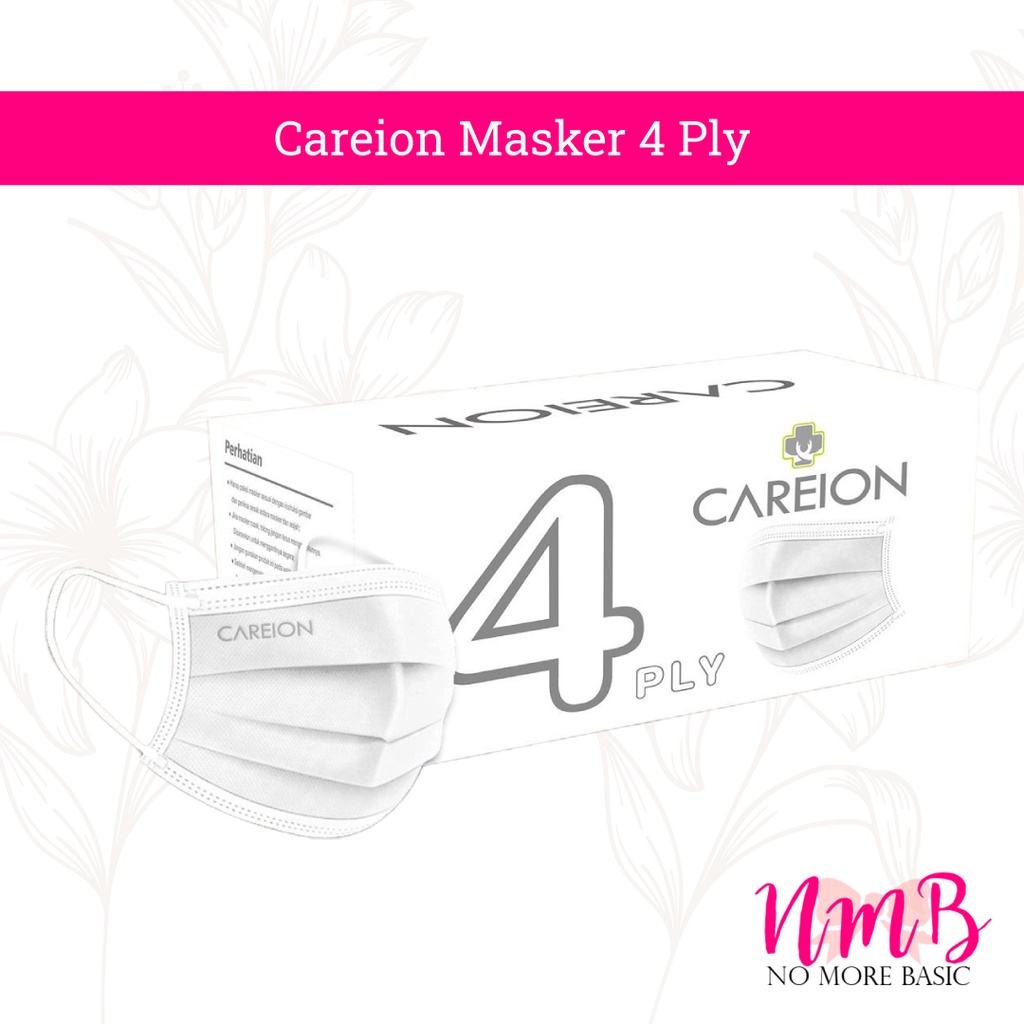 Masker Earloop Careion Embossed 4 Ply isi 50 Pcs