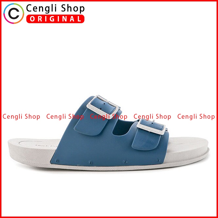 SANDAL SLIDE HUSH PUPPIES PRIA ORIGINAL CASUAL BRANDED BIRU NAVY HM10