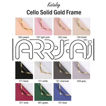 

(1 pack/20 Lembar) Kertas Buket Solid Gold Frame Cellophane new
