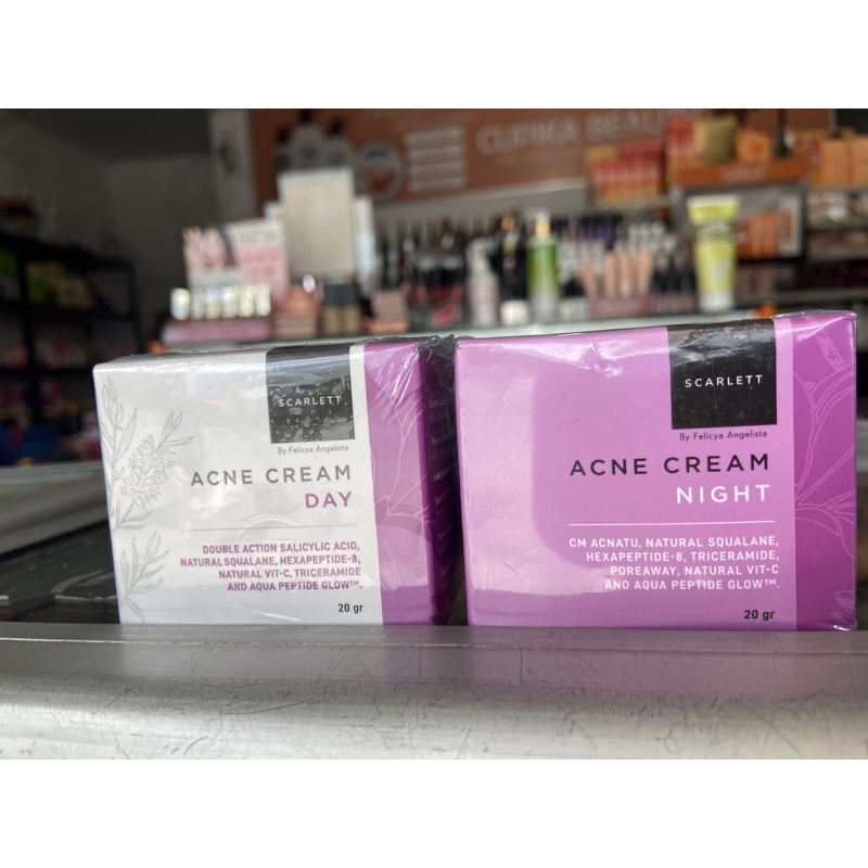 ADA HARGA GROSIR ✨ scarlett acne day cream -- scarlett acne night cream