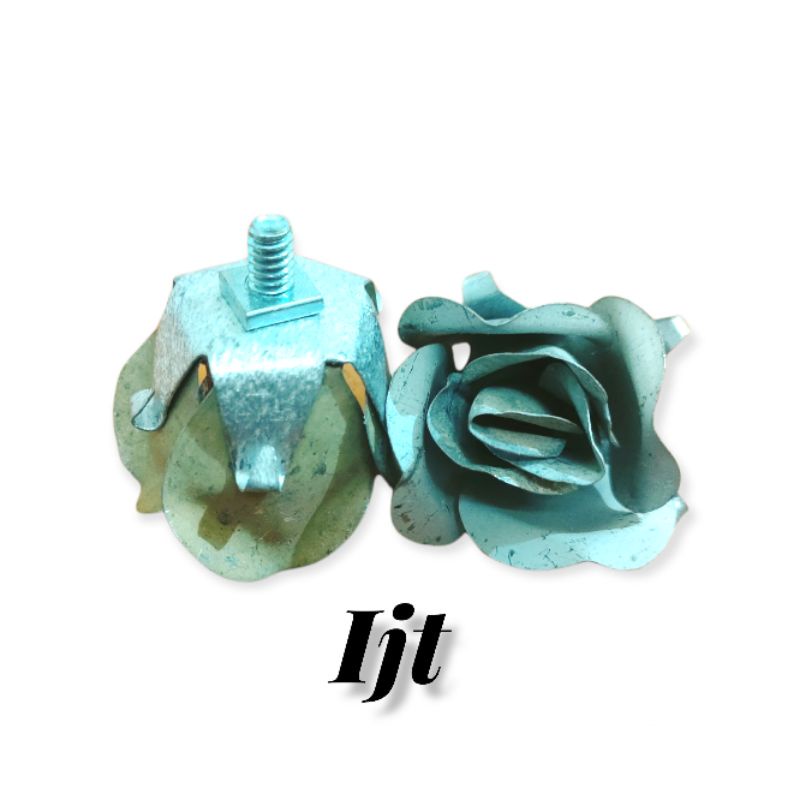 Bunga Mawar Mekar Plat Ornamen Tralis Pagar Besi Tempa