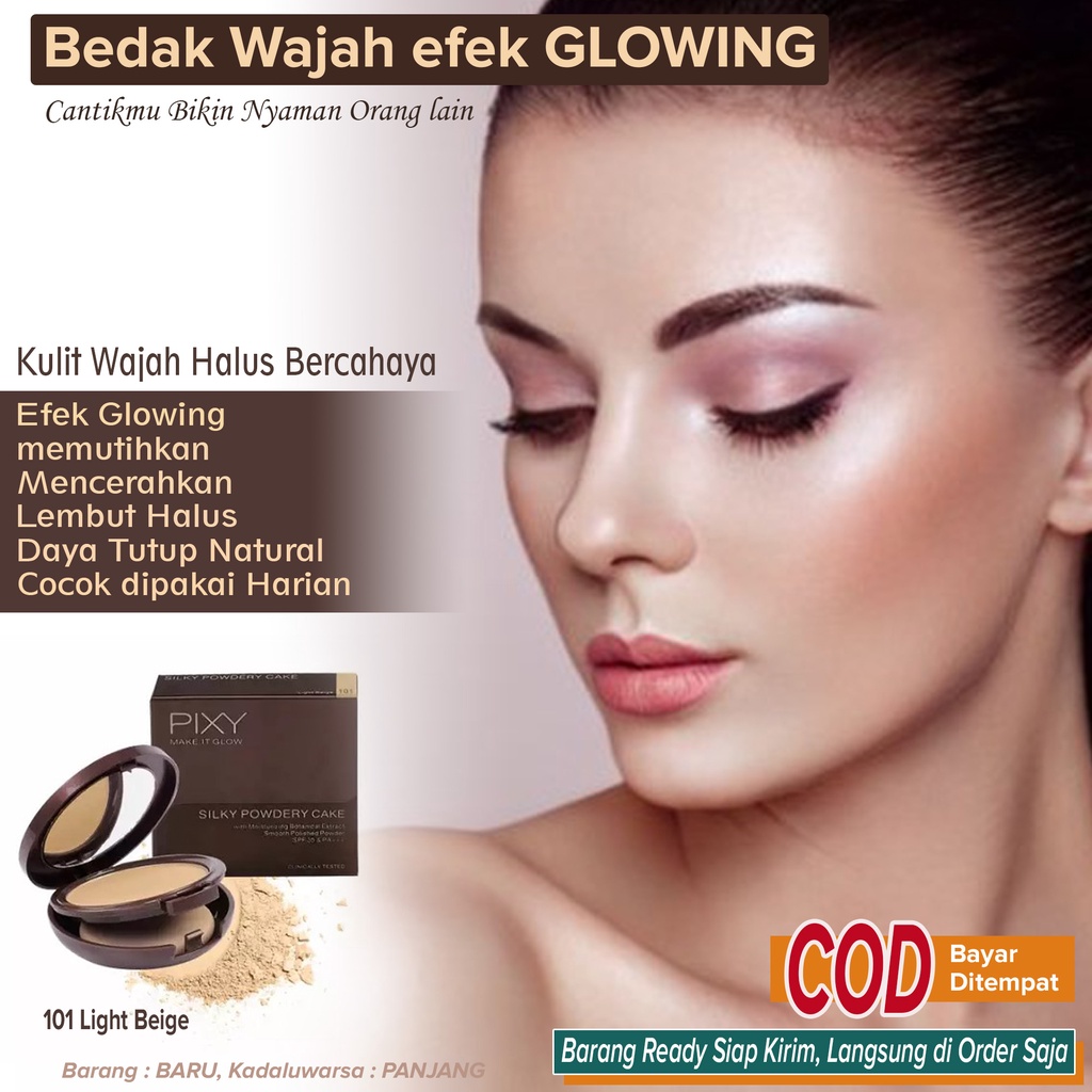 Bedak Wajah GLOWING Pemutih Pencerah Penghalus Pelembut Sebagai Penutup Penyamar Flek Hitam Bekas Je