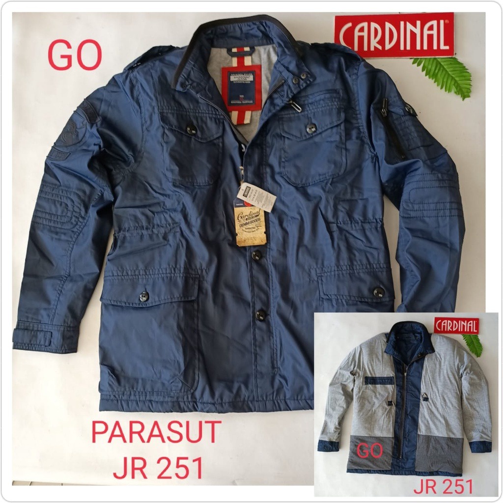 gos  JR CARDINAL JAKET KAOS PARASUT Cowok Casual Jaket Pria Keren Jaket Kekinian