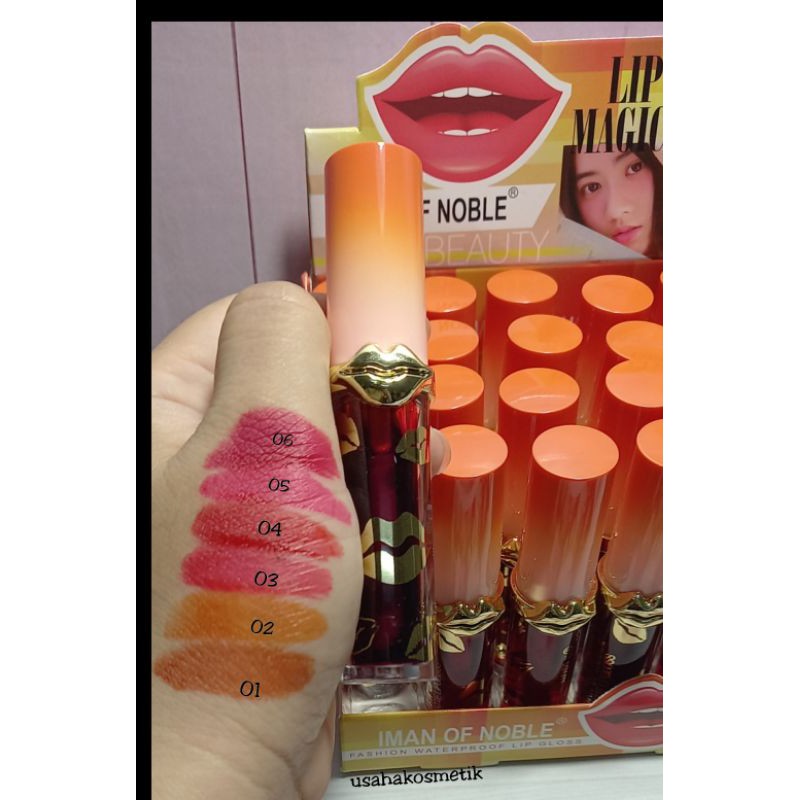 PROMO BESAR !!! PER6PCS LIP TINT IMAN OF NOBLE TUTUP BENTUK BIBIR NO.937B-24