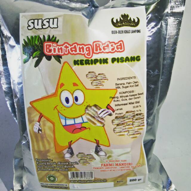 

Kripik pisang rasa susu