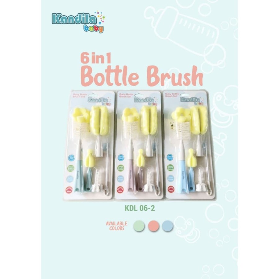 Kandila Baby Bottle Brush / Sikat Botol Bayi 6in1 KDL06