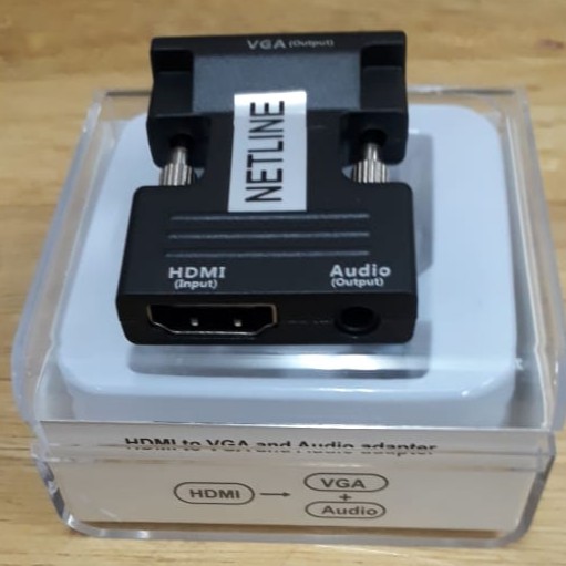 Konverter HDMI (F) to VGA (M) +Audio Dongle NETLINE