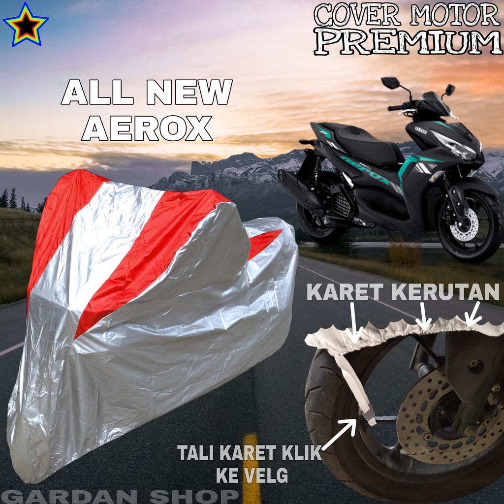 Sarung Motor ALL NEW AEROX Silver MERAH Body Cover Penutup Motor Aerox PREMIUM