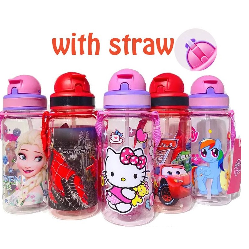 Bottle Minum Anak Ada Sedotan Pake Tali 3675 Ukuran 350ML