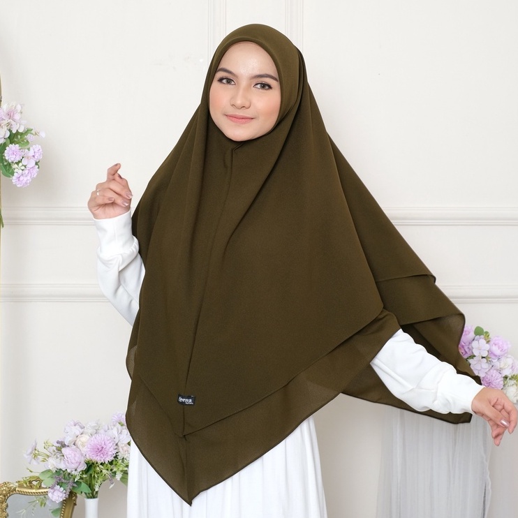 Aleena segi empat instan. jilbab dua layer. khimar dua layer. khimar syari. khimar jumbo (TIDAK BOLAK BALIK)