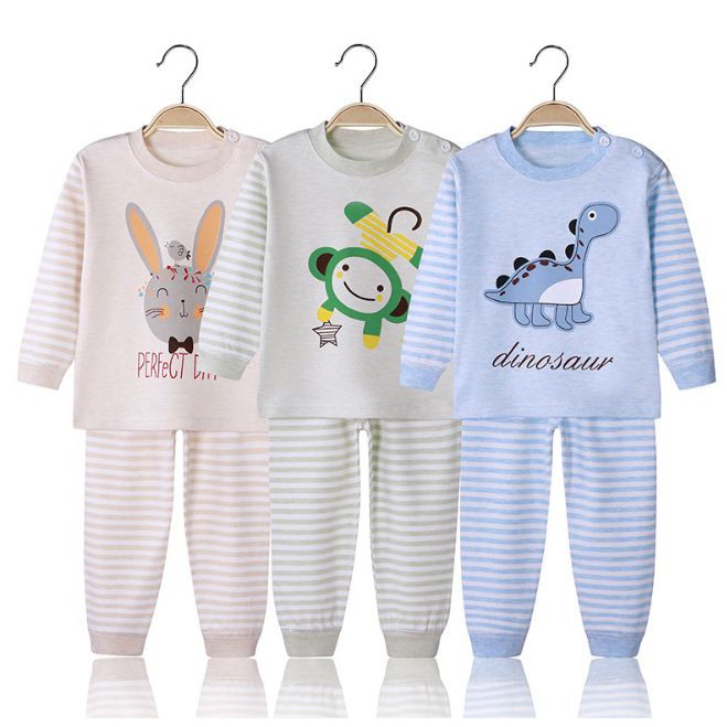 Setelan Baju Tidur Anak Lengan Panjang Motif Striped