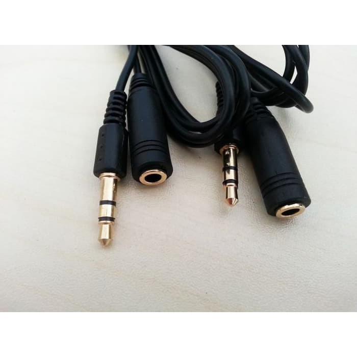 Kabel jack audio extension 1,5 meter gold Kabel sambungan audio 3,5 mm