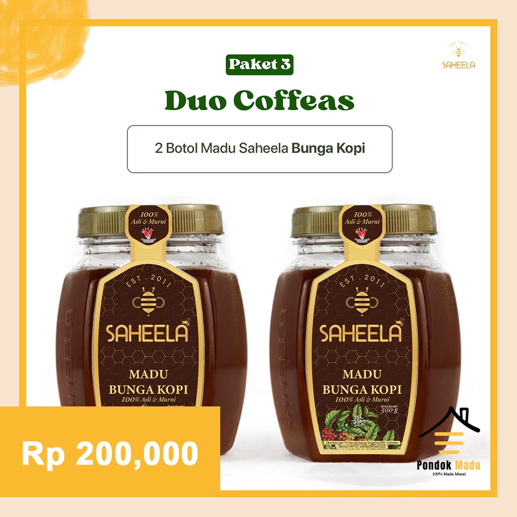 

Madu Murni - Paket 3 Duo Coffeas (2 botol Madu Murni Saheela Bunga Kopi)