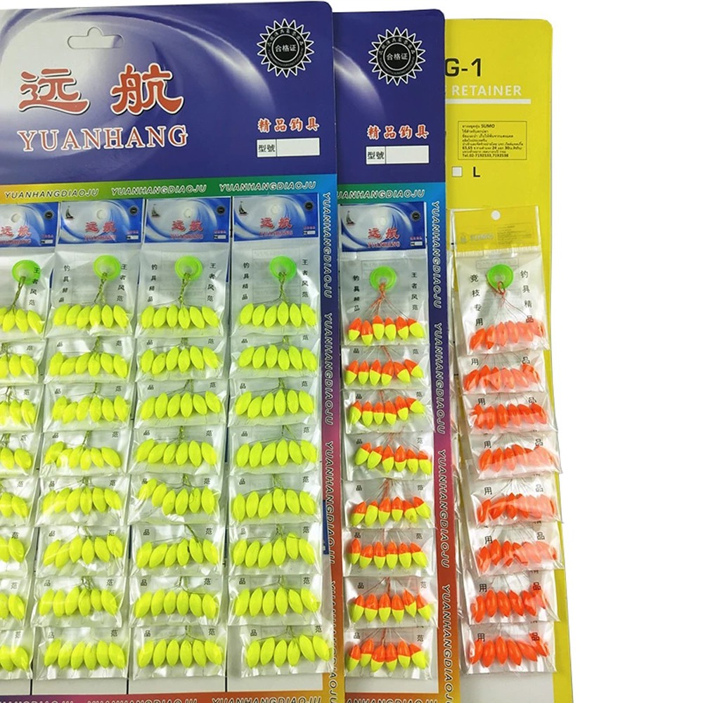 Quinton 240pcs Pelampung Pancing Bentuk Oval Warna Campur