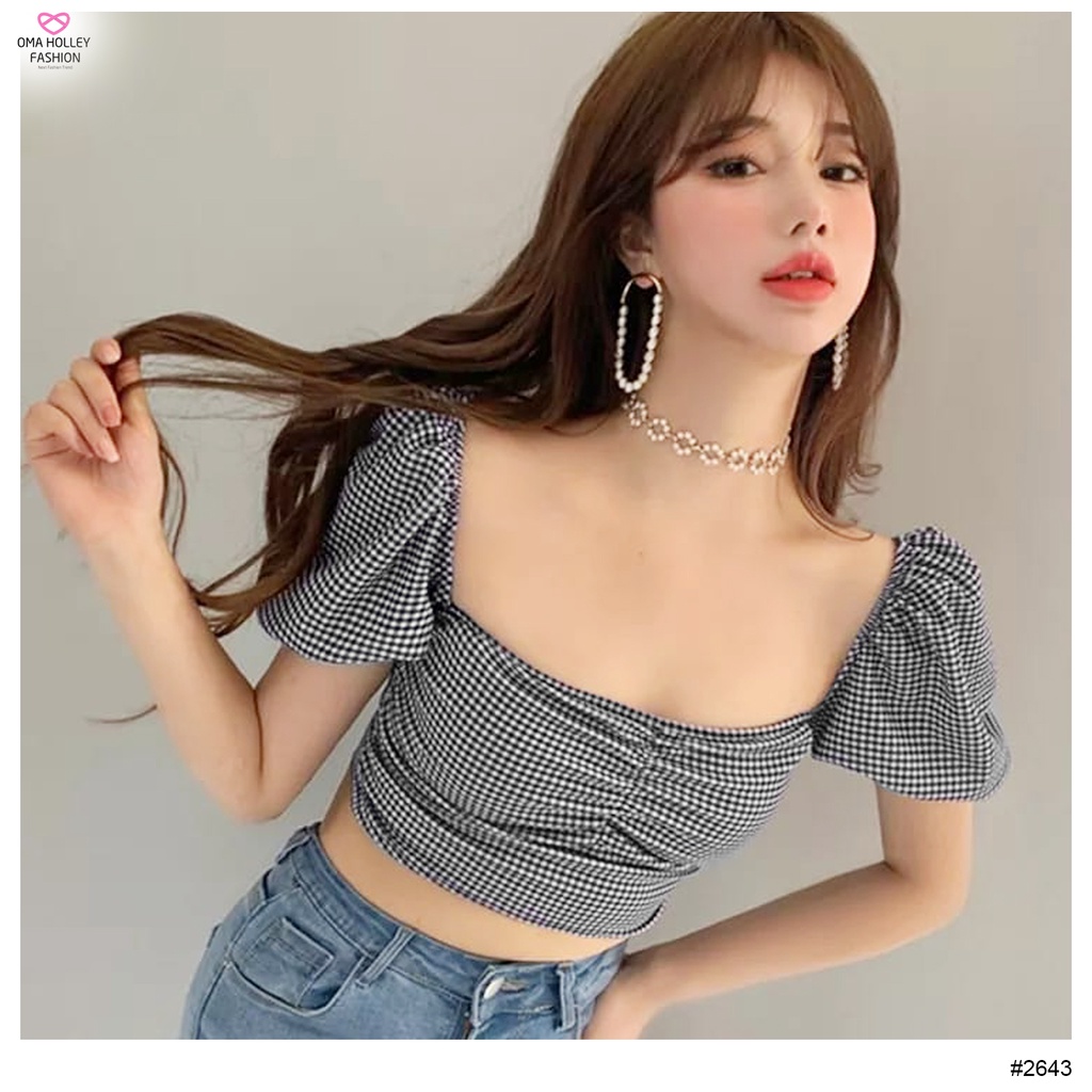 (COD) OH Fashion Sabrina Blouse Crop Top #2643
