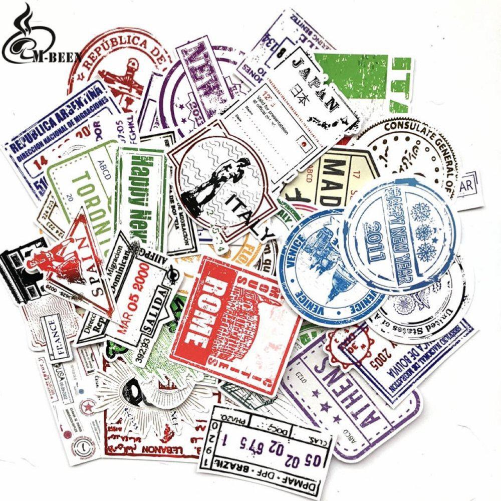 

Ternama Stiker 247 - Cap Paspor Sticker Retro Boarding Pass Stamp Stempel Koper Rimowa Tas President