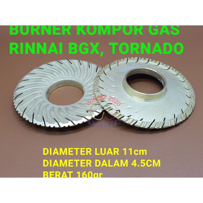 BURNER KOMPOR GAS RINNAI TORNADO | BARNER KUNINGAN RINAI BGX | Turbo 602 - 702 - 712 SUPER TEBAL