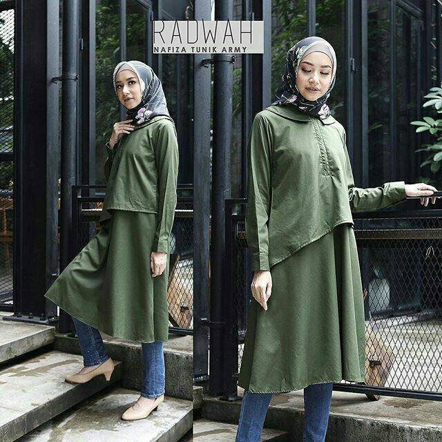 NAFIZA TUNIK DRESS MUSLIM, baju wanita, baju gamis, dress, gamis, Baju gamis, fashion wanita