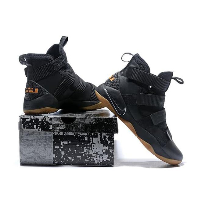 BI9 SALE Nike Lebron James XI 11 Soldier Black Gum Perfect Kick PK Original SDWD