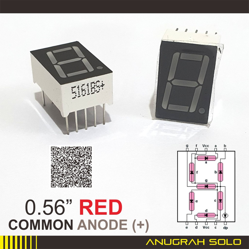 Seven Segment LED 7 Segmen 0.56 inch Merah common Anode 0.56inch