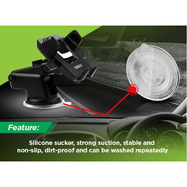 Hadir Robot 360 Derajat Car Mount Hp Phone Charger Stand Holder Mobil Rtch03 - Hitam Bagus