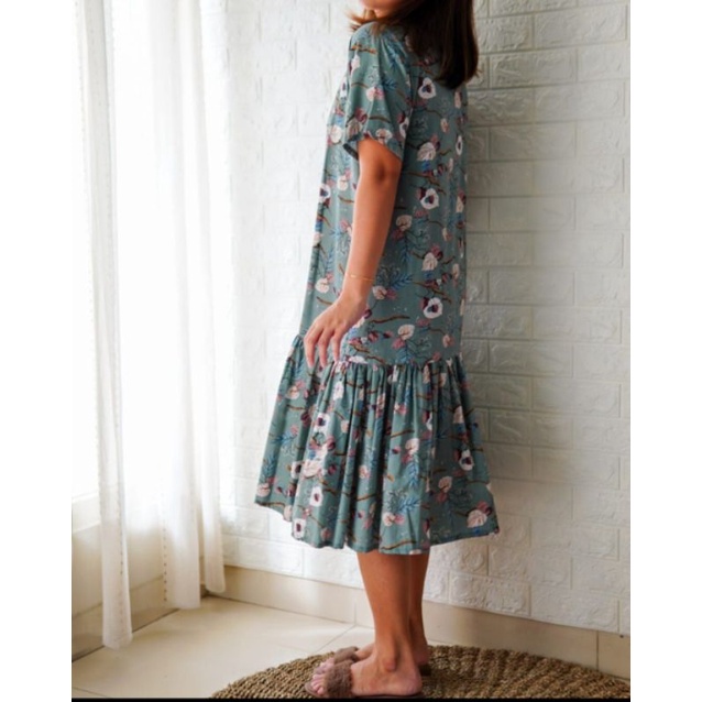 Dress Katun poplin rufle