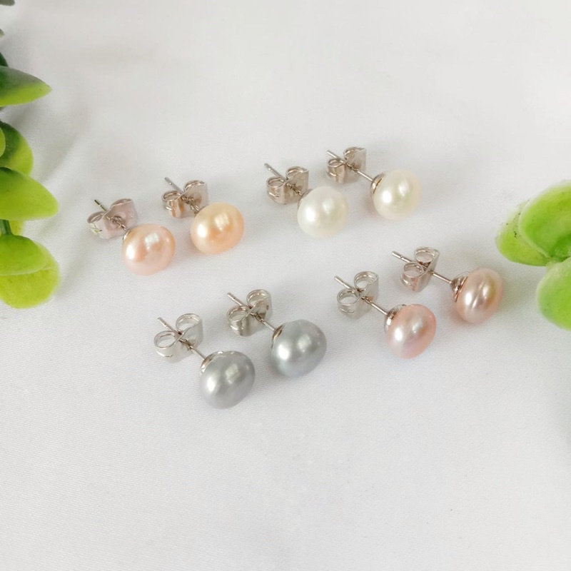 GIWANG BHAYANGKARI IKAT SILVER | Giwang Persit | Giwang Mutiara Asli Air Tawar Rhodium Awet Bukan St