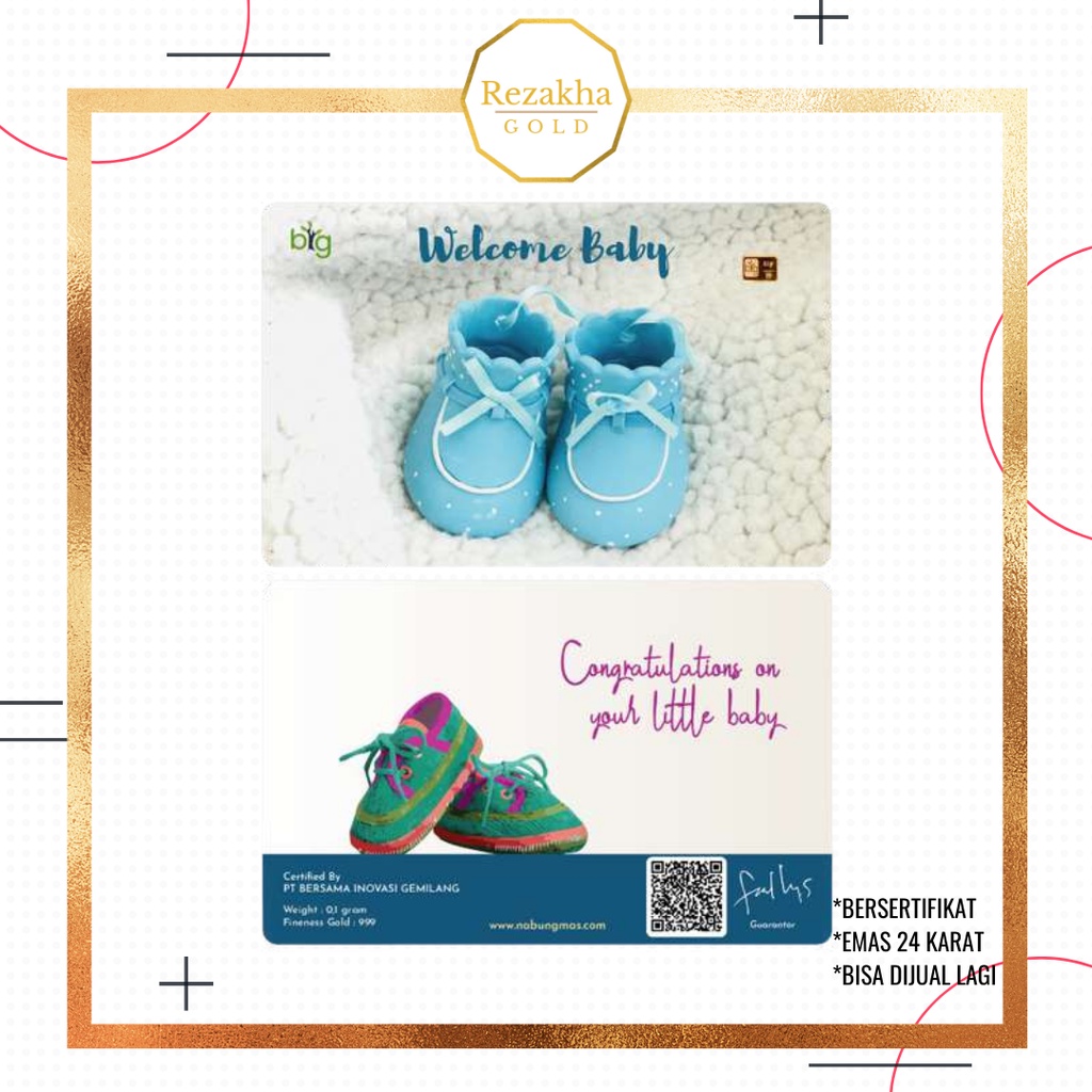 Logam Mulia Emasin Mini BIG Gold Emas 24K 0,1 0,05 0,025 | 0.1 0.05 0.025 gram Baby Born Series