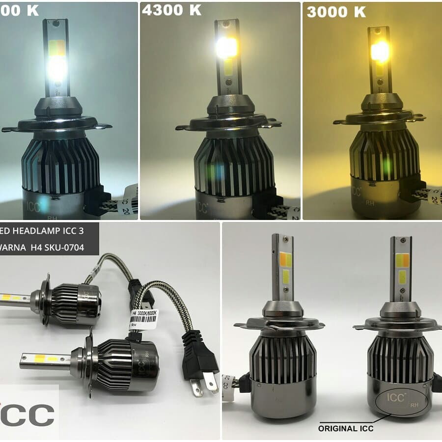headlamp lampu utama led 3 warna H4