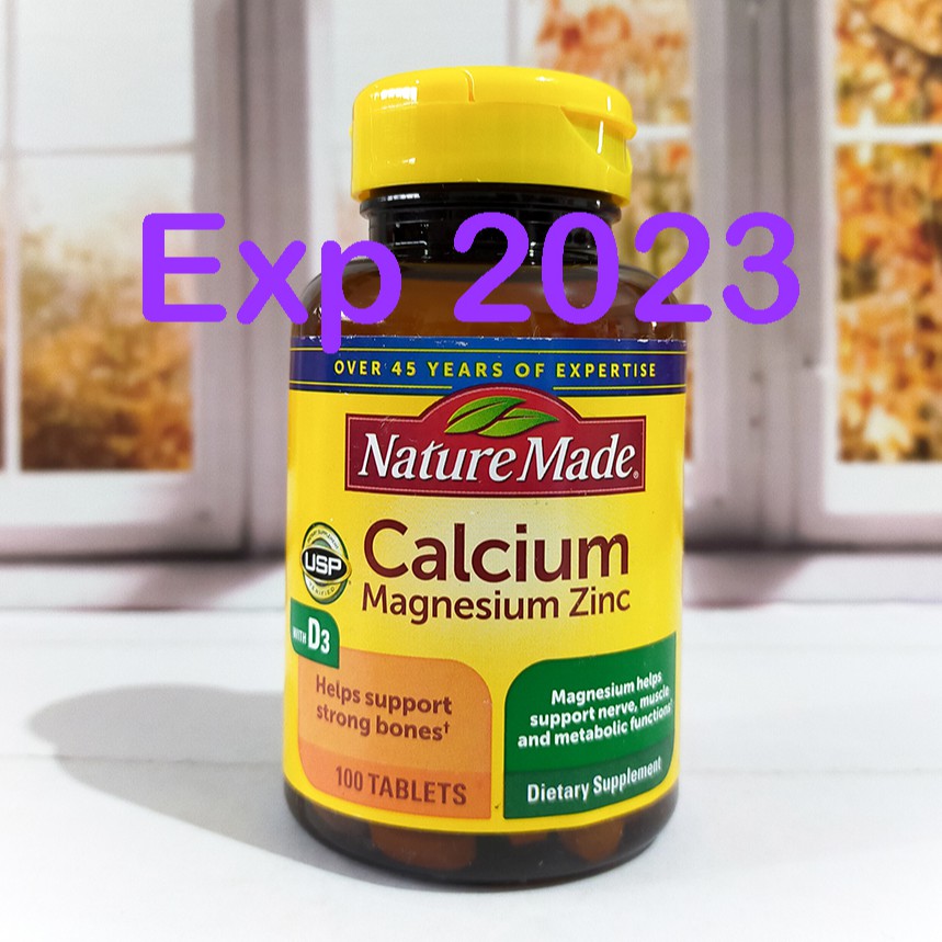 Jual Nature Made Calcium Magnesium Zinc with Vitamin D3 100 Tablets Shopee Indonesia