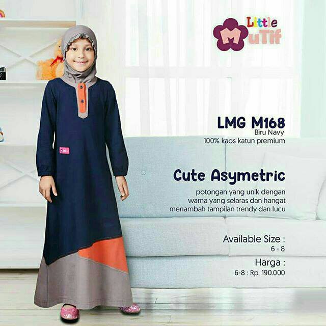 Gamis 8 Kaos MUTIF LMG 168 Navy || Mutif Damoza Upmore