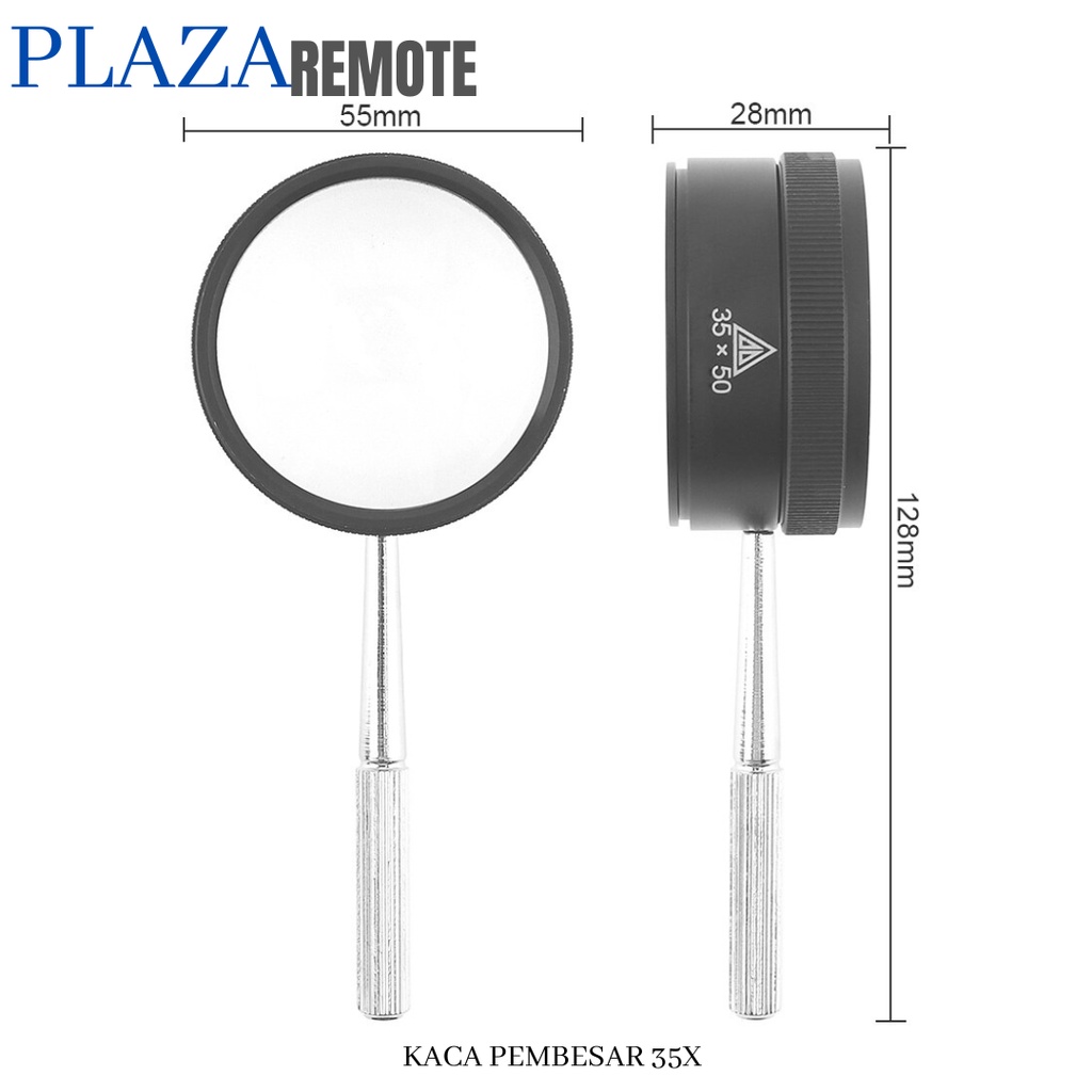 KACA PEMBESAR 35X PEMBESARAN LENSA OPTIC K9 DENGAN KOTAK