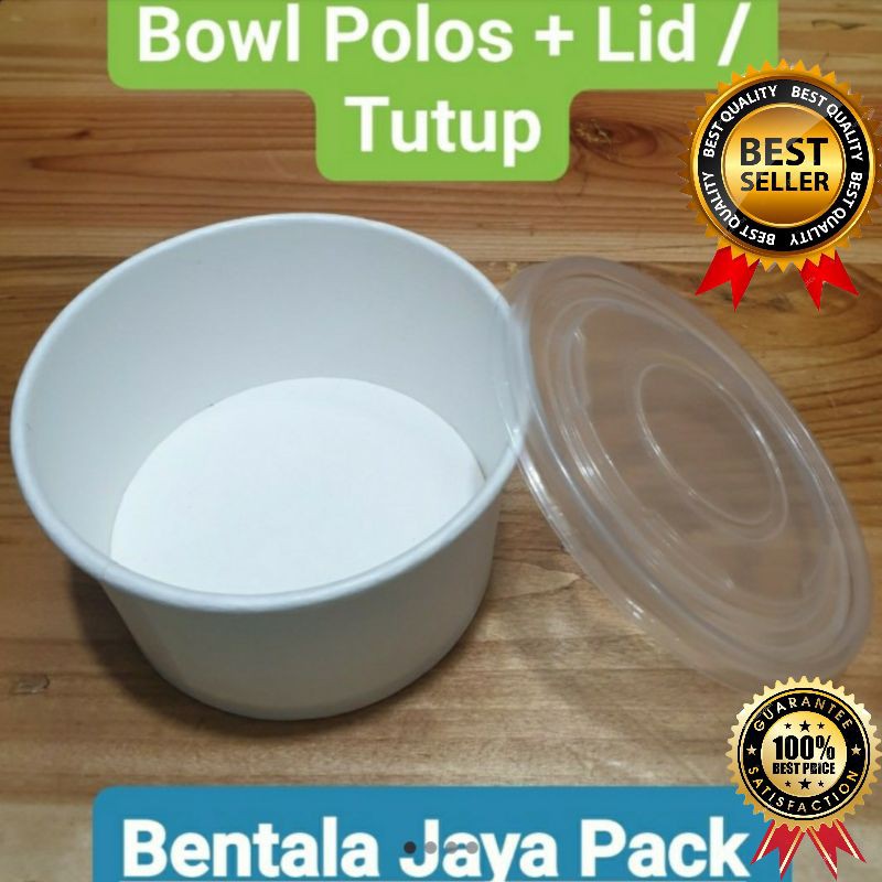 Jual Paper Bowl Polos Oz Ml Lid Tutup Bowl Isi Set Shopee Indonesia