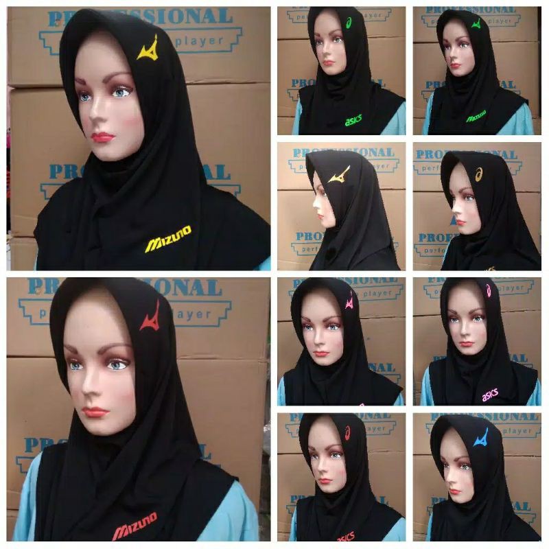 hijab sport / kerudung volly cewek / jilbab voli mizuno