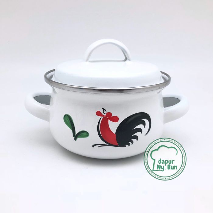 Dream Panci Set Kingko 555 + Steamer Murah EG850  Kecil Ayam Jago Seri 2 / Ukuran 12Cm / Enamel Ting