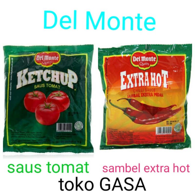 

Del monte Saus TOMAT Sambal EXTRA PEDAS Sachet Tomat & sambel Extra Hot isi 24 pcs x 9gr delmonte saus sambal ektra hot pedas